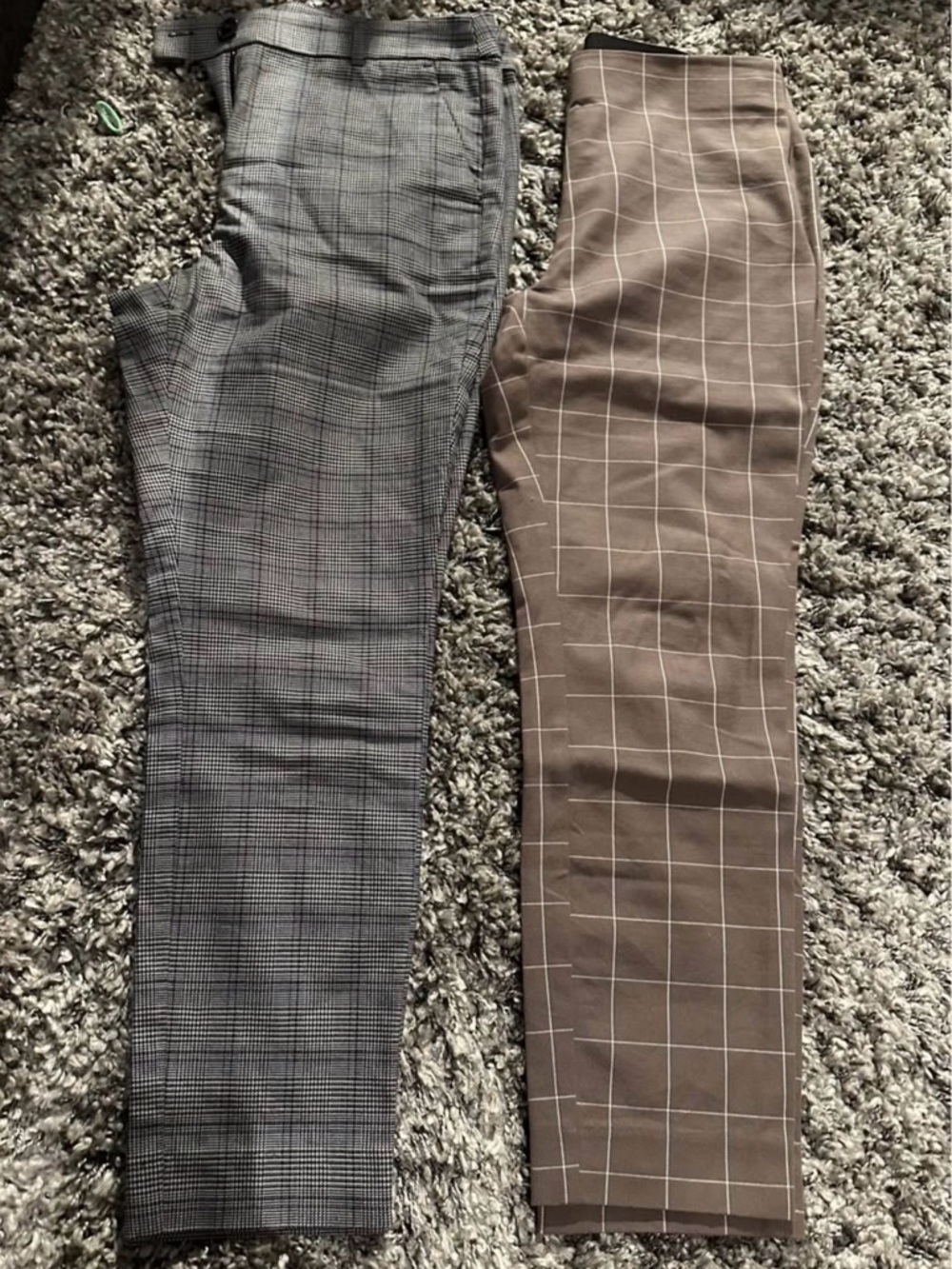 Gray Plaid and Brown Windowpane women’s Dress Pants - Two Pair